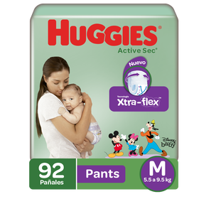 Pants Huggies Active Sec Xtra-Flex Etapa 2/M, 92uds
